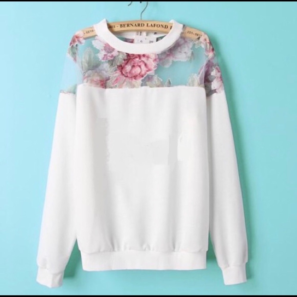 White long sleeve sheer shirt